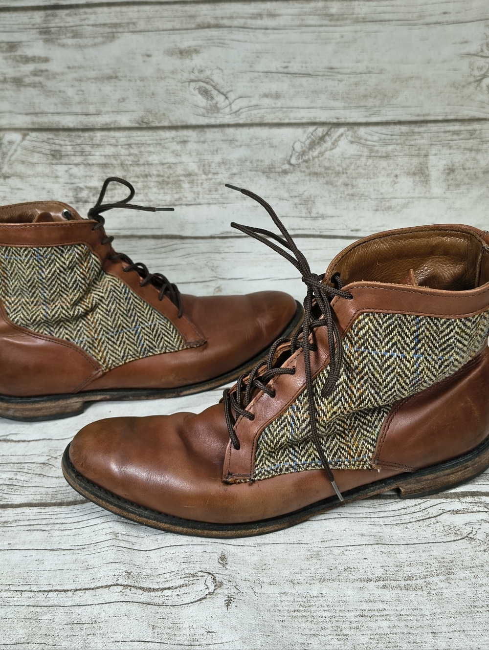 Allen Edmonds Shaker Heights Leather And Wool Lace Up Boots Men Size 10